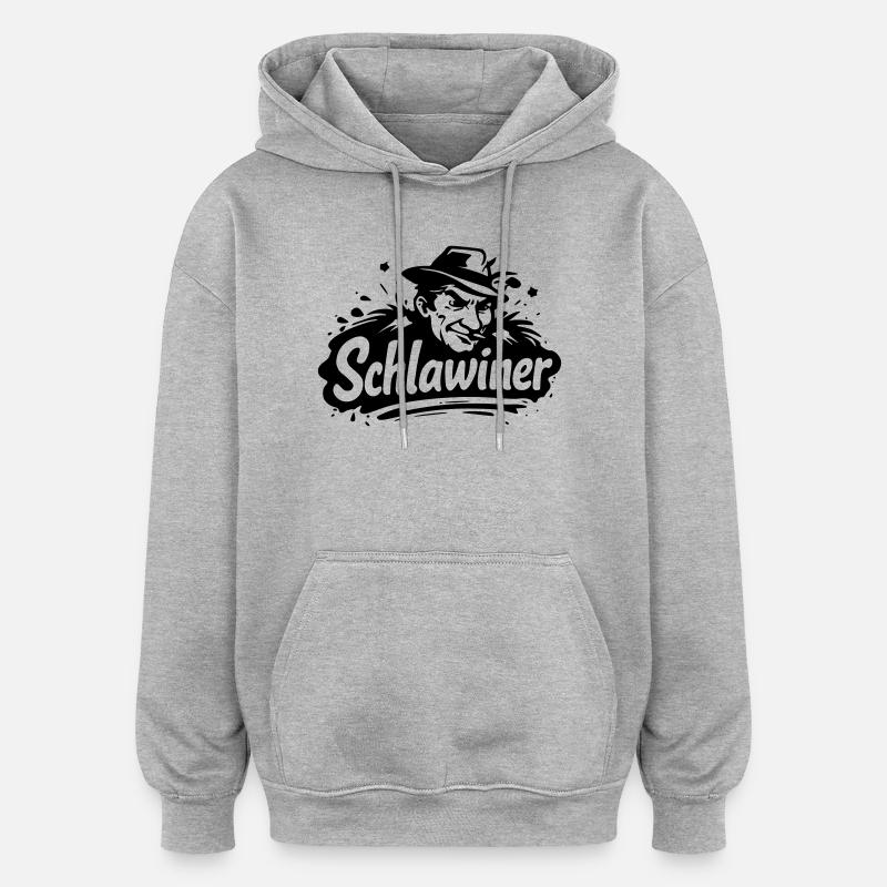 Schlawiner - Sweat à capuche oversize unisexe - gris chiné