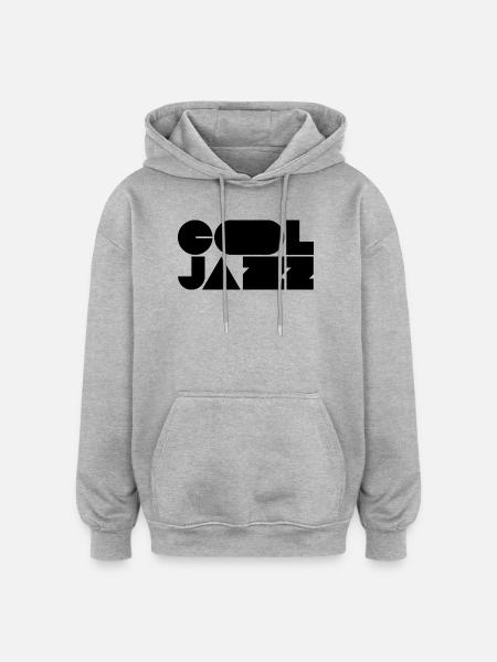 Bold cool jazz logo design - Oversized Unisex Hoodie - heather grey