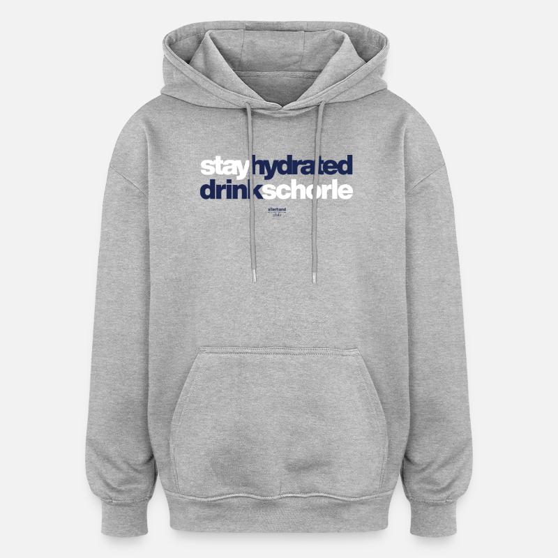 Restez hydraté, boissons spritzer - Sweat à capuche oversize unisexe - gris chiné