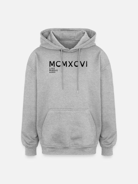 1996_LINE_black - Oversized Unisex Hoodie - Grau meliert