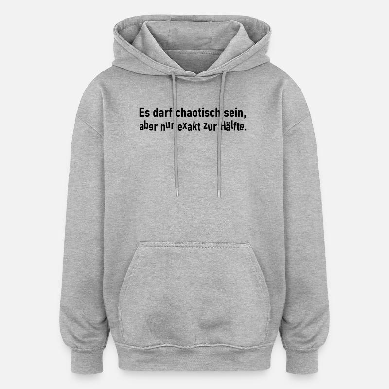 Exactement la moitié - Sweat à capuche oversize unisexe - gris chiné