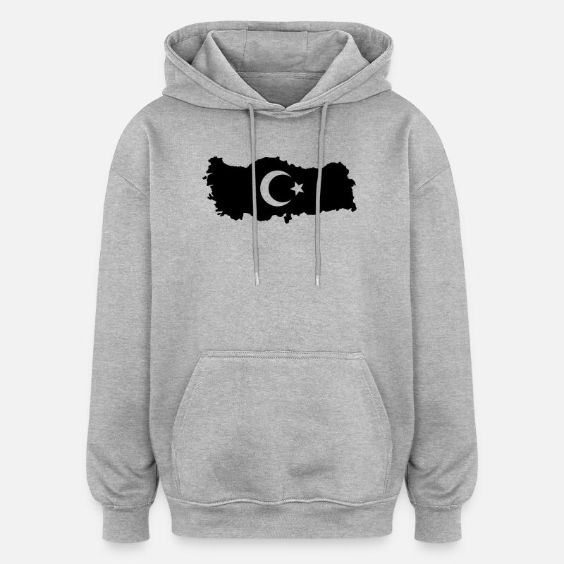 Aperçu de la Turquie - Sweat à capuche oversize unisexe - gris chiné