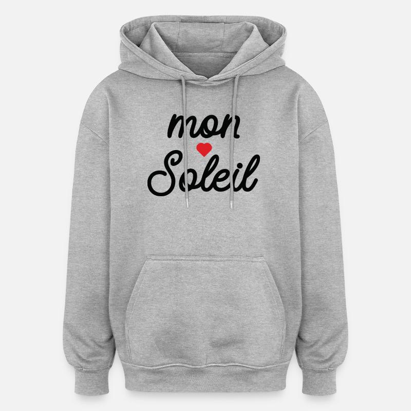 My Sun Heart in Script - Oversized Unisex Hoodie - heather grey