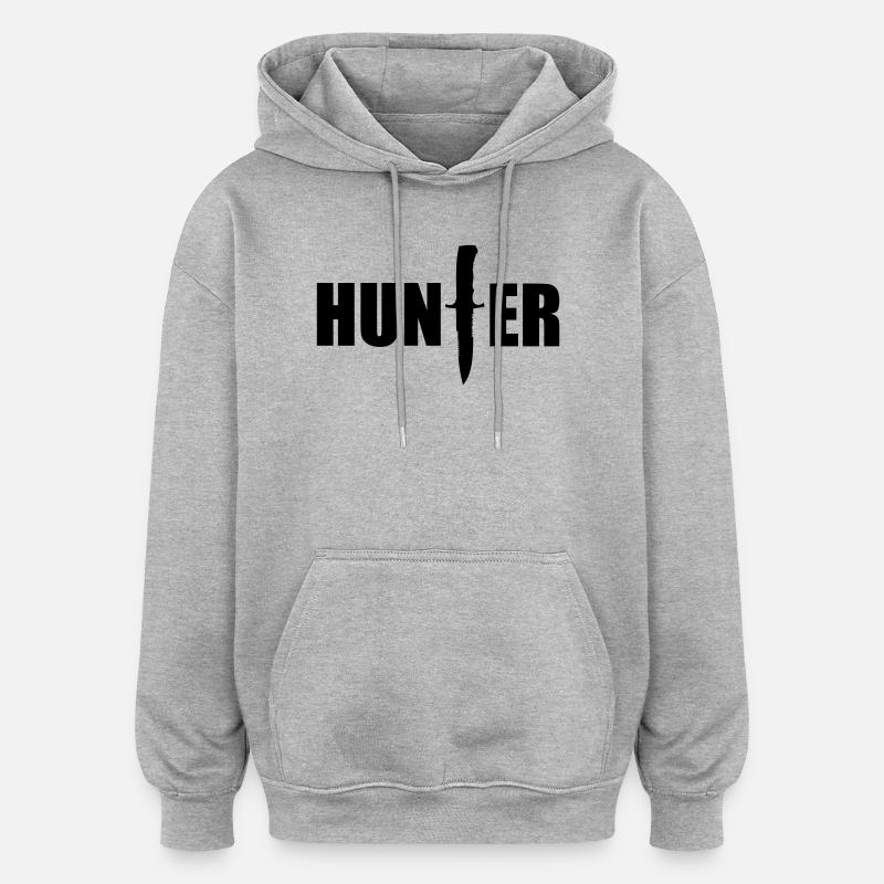 Chasse - Hunter - Sweat à capuche oversize unisexe - gris chiné