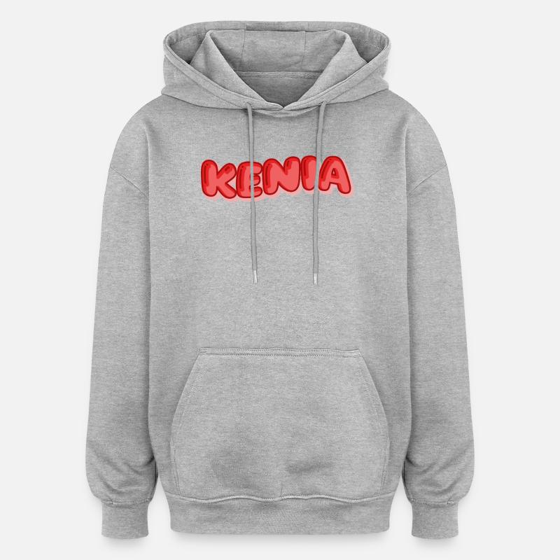 Kenya - Sweat à capuche oversize unisexe - gris chiné