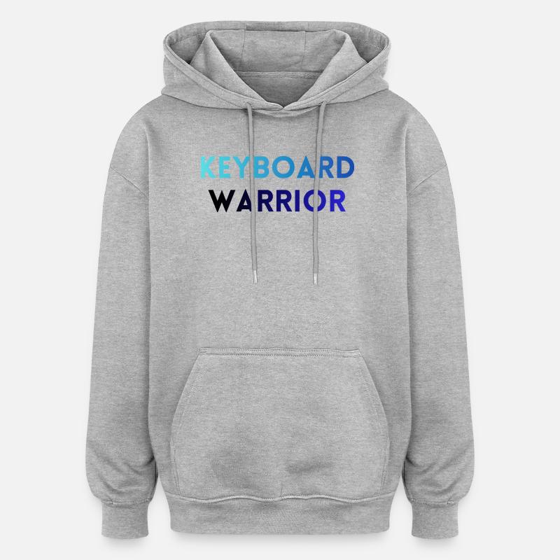 Gamer-/Programmierer-T-Shirt – Keyboard Warrior - Oversized Unisex Hoodie - Grau meliert
