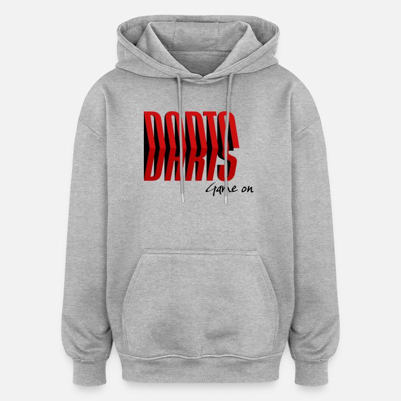 DARTS Match lancé - Sweat à capuche oversize unisexe - gris chiné