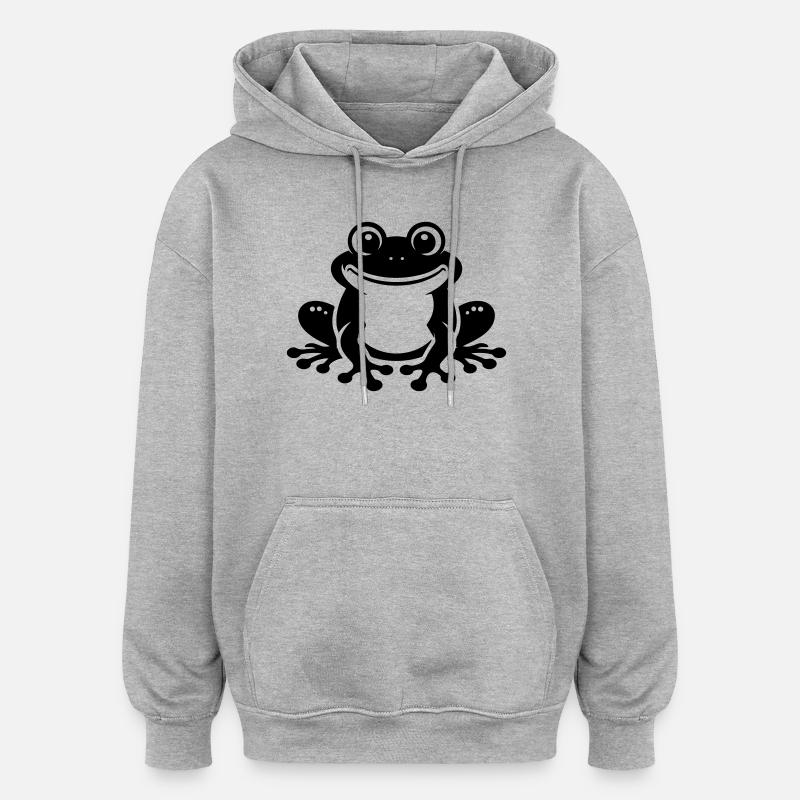 Grenouille Comique Crapaud - Sweat à capuche oversize unisexe - gris chiné