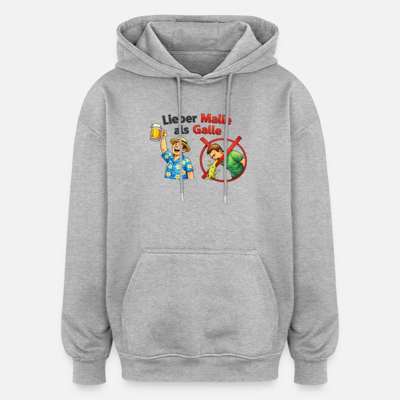Meilleur malle que bile - Majorque - Sweat à capuche oversize unisexe - gris chiné