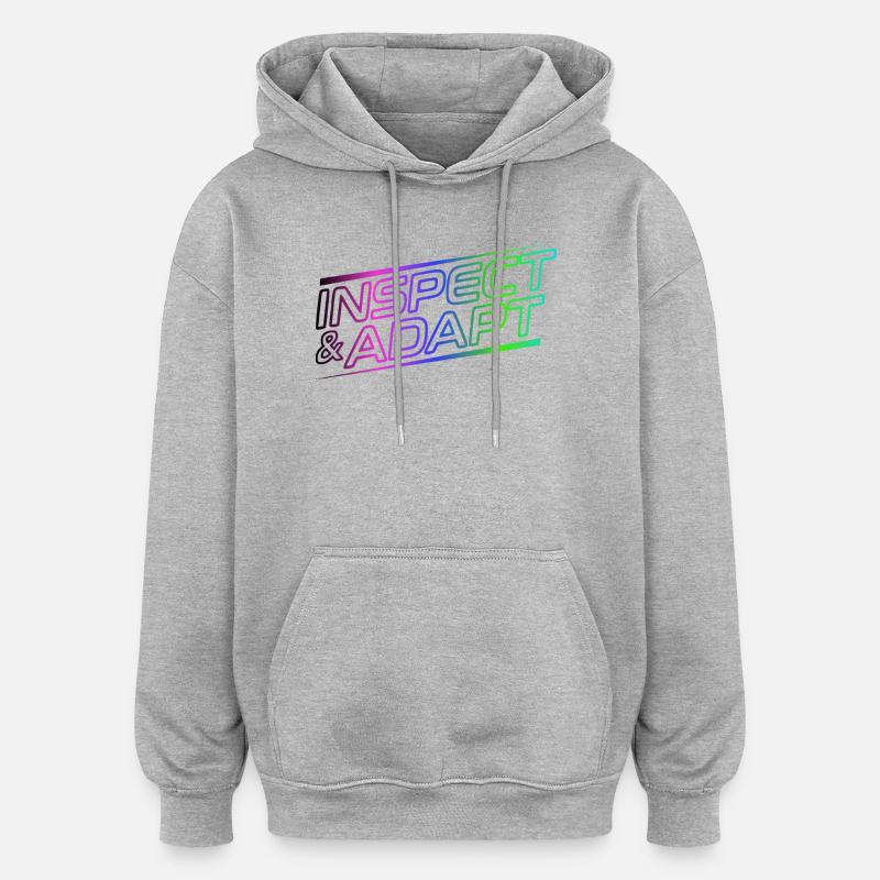 Inspecter & Adapter, Agile Coach Scrum Mug - Sweat à capuche oversize unisexe - gris chiné