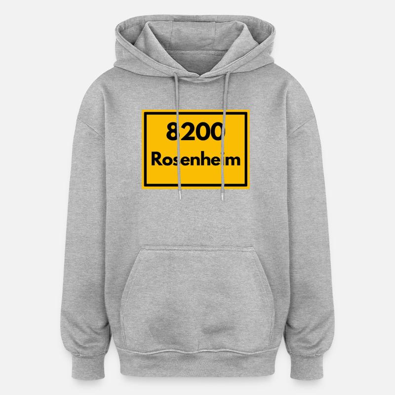 ANCIEN CODE POSTAL RETRO 8200 ROSENHEIM - Sweat à capuche oversize unisexe - gris chiné