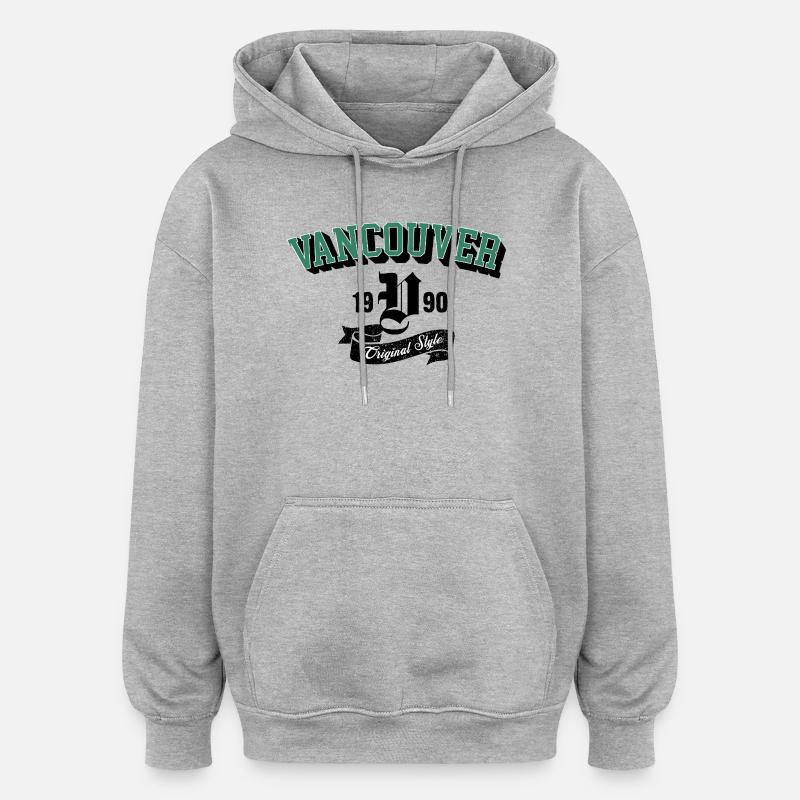 Vancouver Original Style Bogen-Tee - Oversized Unisex Hoodie - Grau meliert