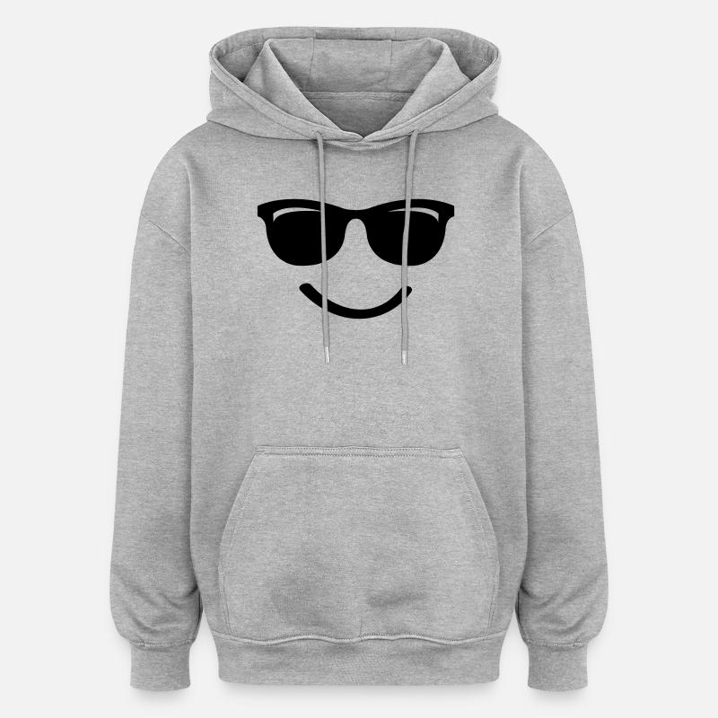 Sourire - Sweat à capuche oversize unisexe - gris chiné