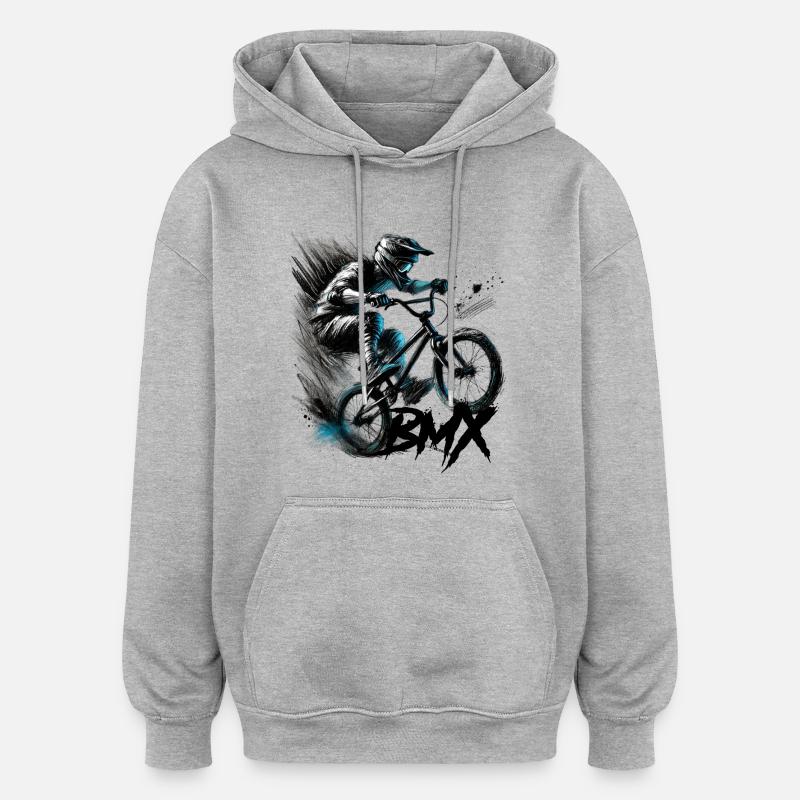 BMX - Sweat à capuche oversize unisexe - gris chiné