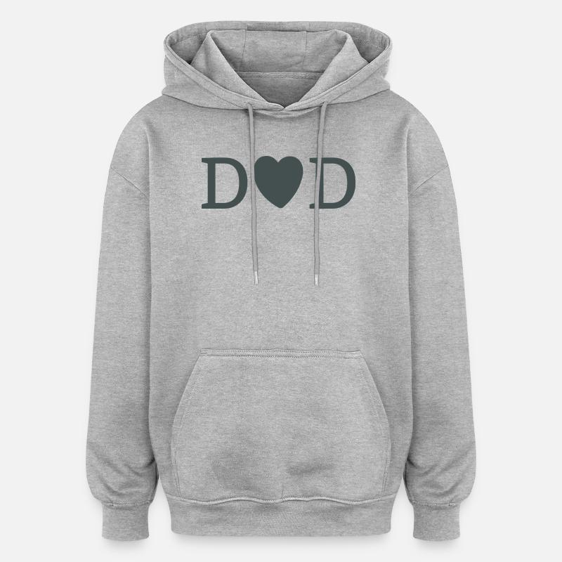 Monogramme DAD Heart D - Sweat à capuche oversize unisexe - gris chiné