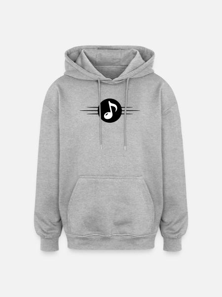 Music Note Symbol Line - Oversized Unisex Hoodie - heather grey