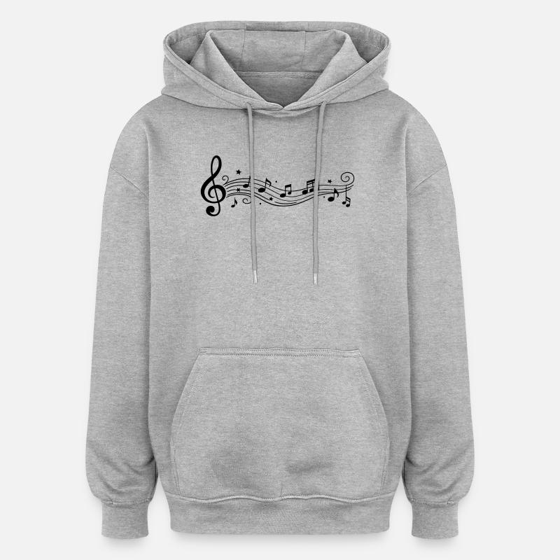 Note musicali Chiave melodiche - Felpa con cappuccio unisex oversize - grigio melange