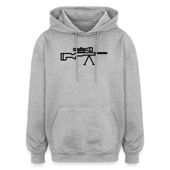 Scharfschütze - Oversized Unisex Hoodie - Grau meliert - Vorne - Noah (186cm)