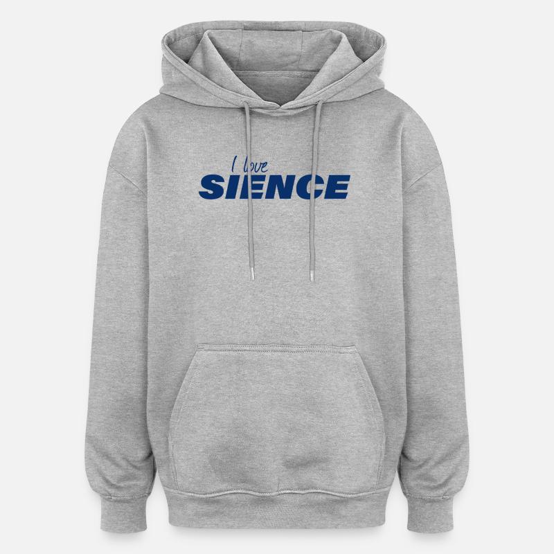 J’AIME LA SCIENCE - Sweat à capuche oversize unisexe - gris chiné