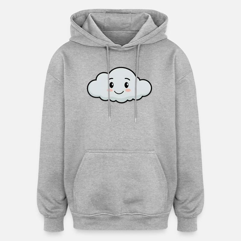 Mon ami nuage câlin - Sweat à capuche oversize unisexe - gris chiné