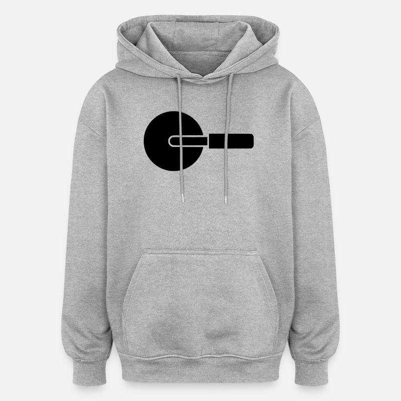 Couteau à roue coupe-pizza - Sweat à capuche oversize unisexe - gris chiné