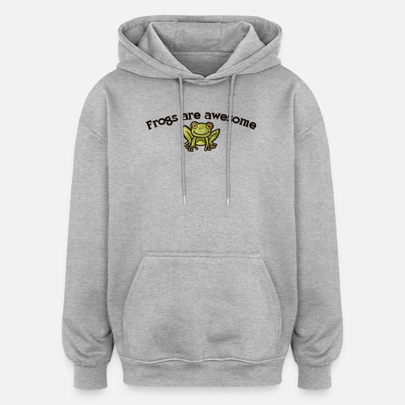 Les grenouilles sont super graphiques - Sweat à capuche oversize unisexe - gris chiné