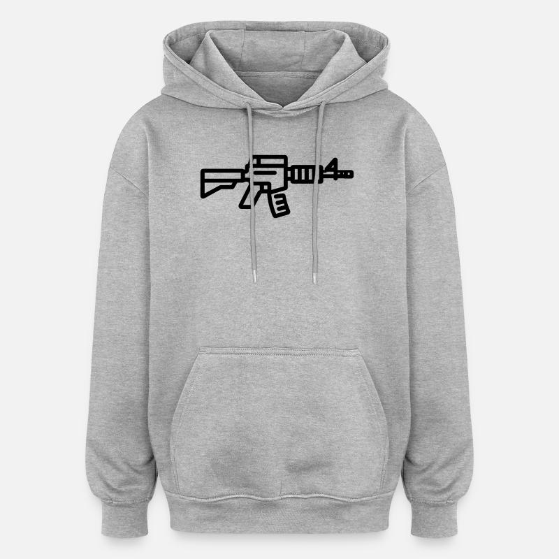 fusil - Sweat à capuche oversize unisexe - gris chiné