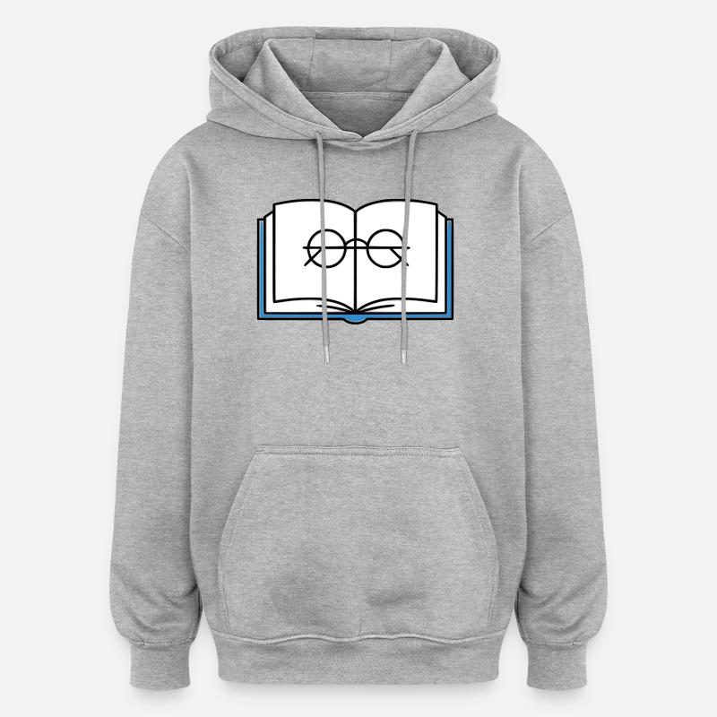École des Lunettes à Livre Ouvert - Sweat à capuche oversize unisexe - gris chiné