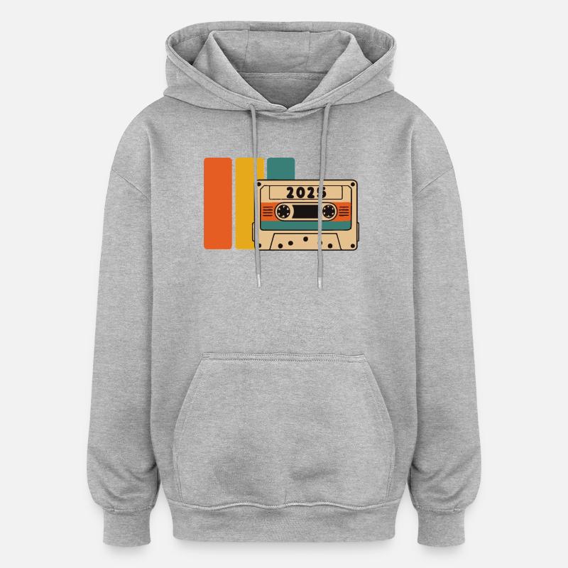 2015 Retro Kassette Lebendige Palette - Oversized Unisex Hoodie - Grau meliert