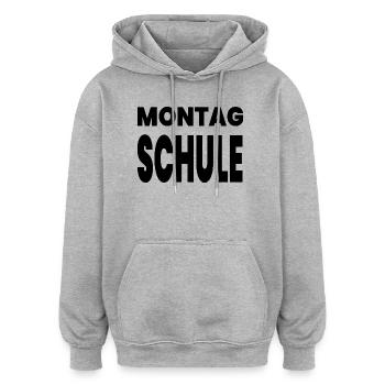 École - Sweat à capuche oversize unisexe - gris chiné - Devant - Noah (186cm)