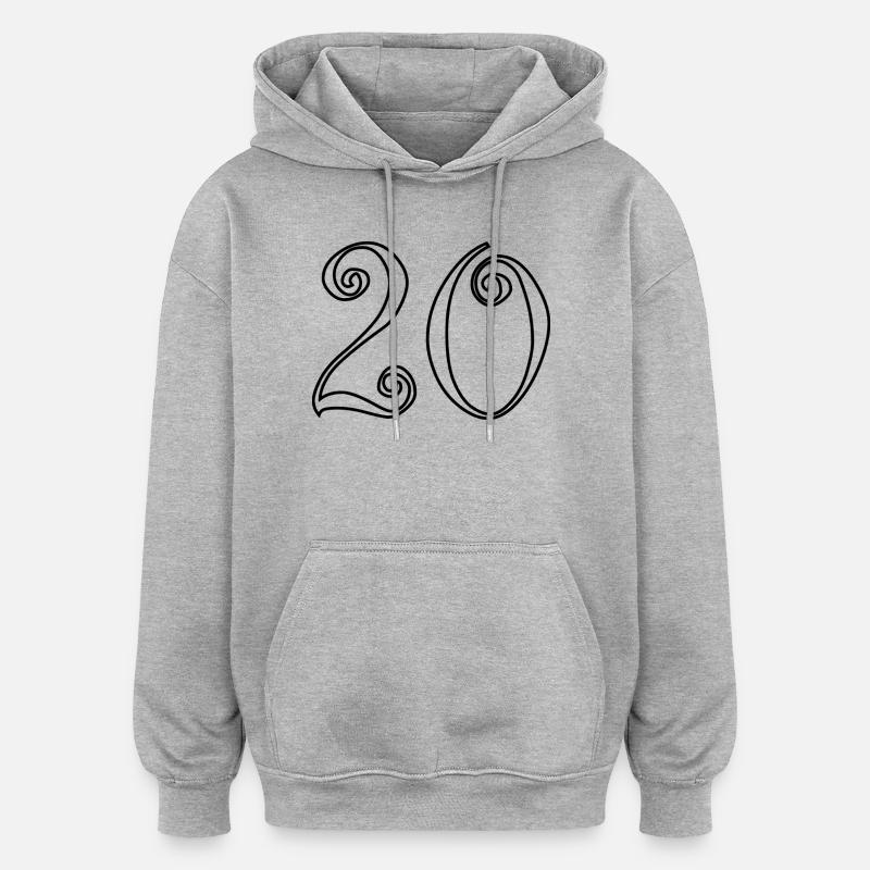 ANNIVERSAIRE. HAPPY BIRTHDAY. JOYEUX ANNIVERSAIRE. - Sweat à capuche oversize unisexe - gris chiné