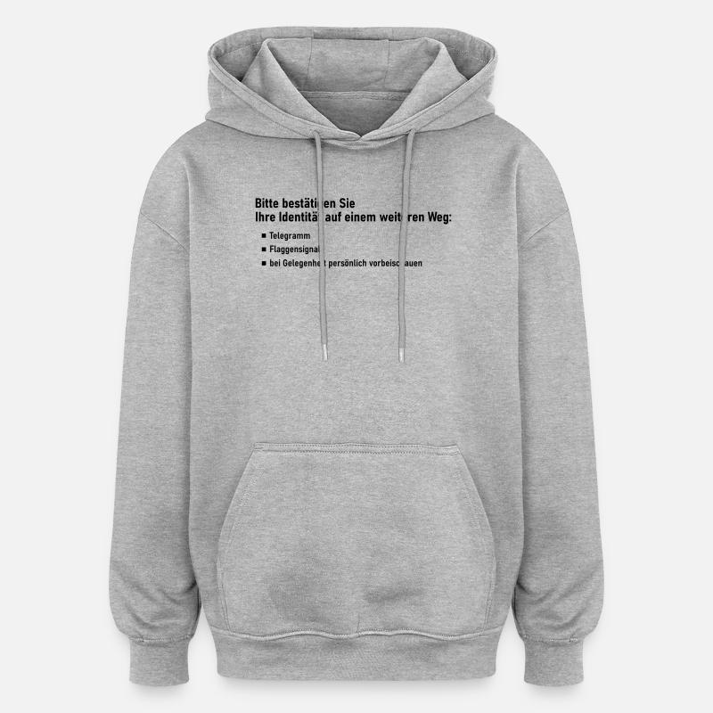Bestätigung - Oversized Unisex Hoodie - Grau meliert