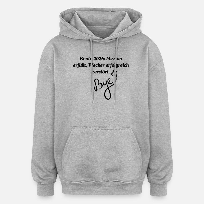 Rente 2026 - Sweat à capuche oversize unisexe - gris chiné