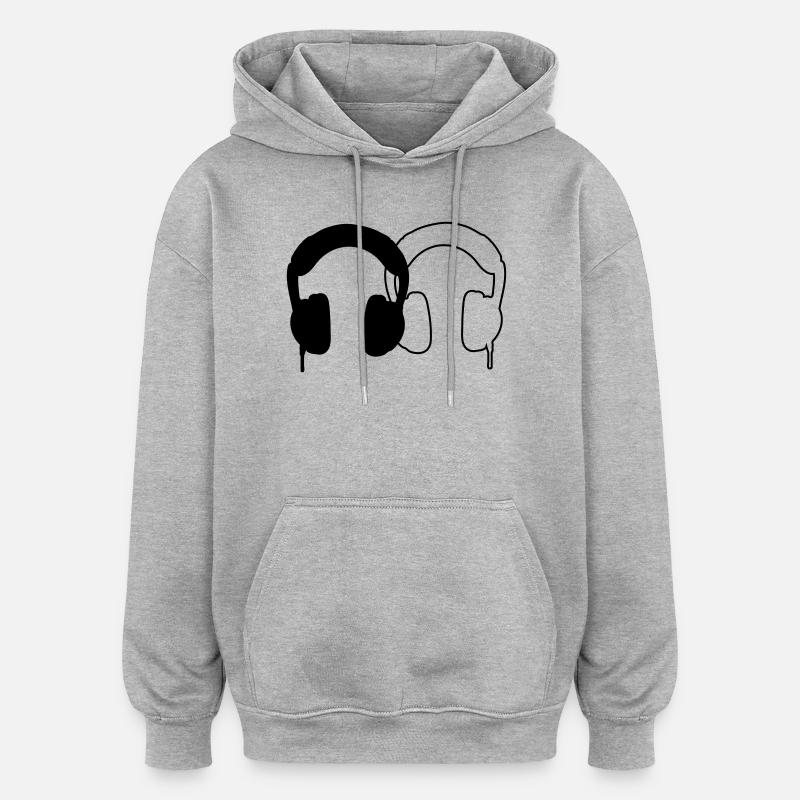 Casque - Sweat à capuche oversize unisexe - gris chiné