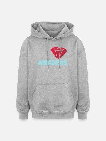 Amadeus - Sweat à capuche oversize unisexe - gris chiné