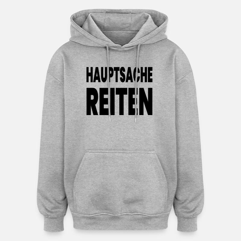 Chevaucher - Sweat à capuche oversize unisexe - gris chiné