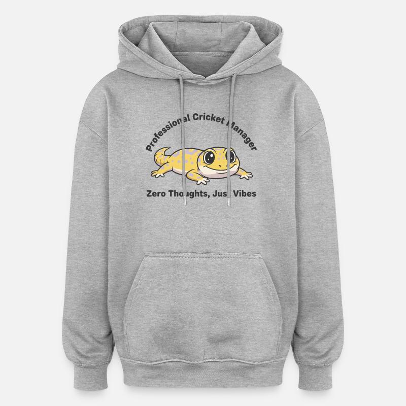 Zero Thoughts Just Vibes Gecko - Sweat à capuche oversize unisexe - gris chiné