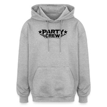 Équipe de fête - Sweat à capuche oversize unisexe - gris chiné - Devant - Noah (186cm)