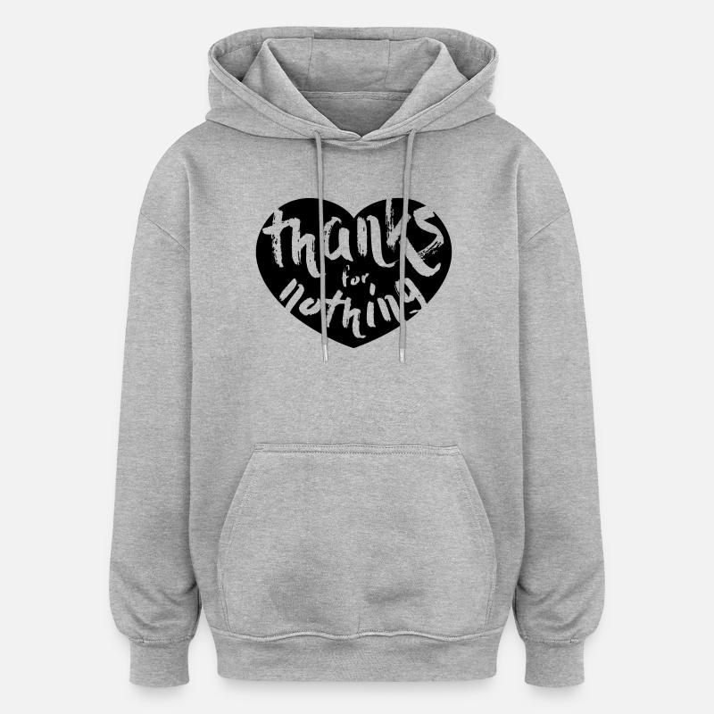 Merci pour rien - Sweat à capuche oversize unisexe - gris chiné