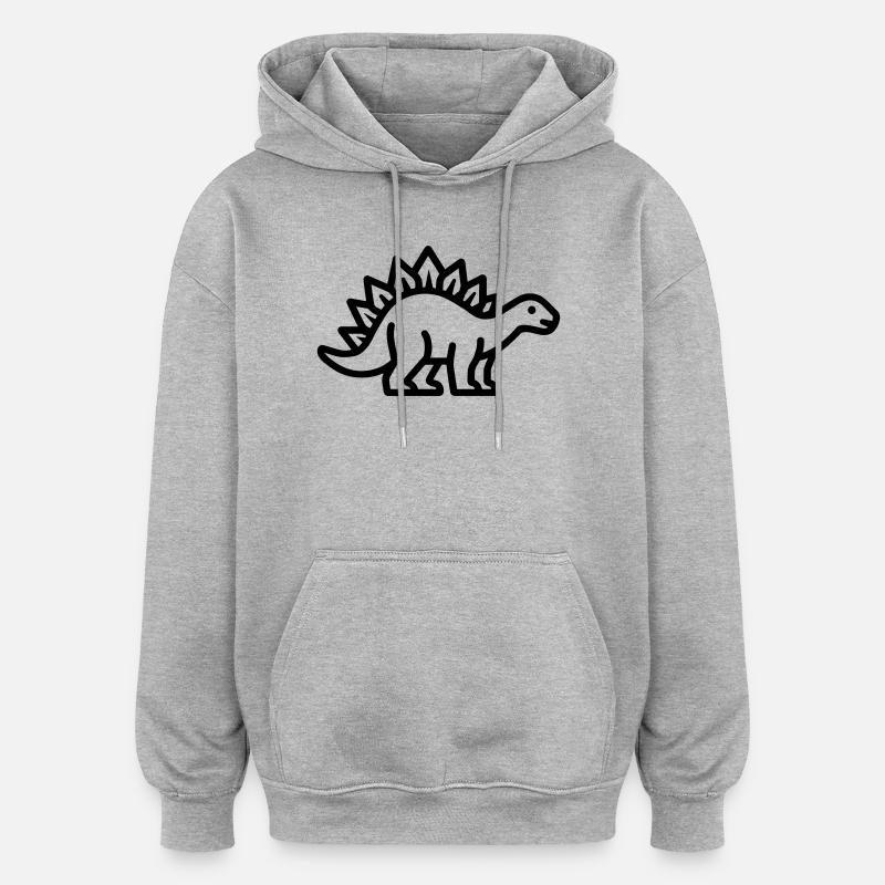 stegosaurus - Sweat à capuche oversize unisexe - gris chiné