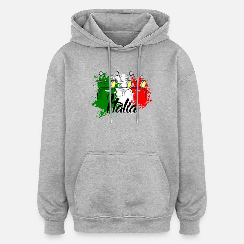 Scooter Italia - Sweat à capuche oversize unisexe - gris chiné