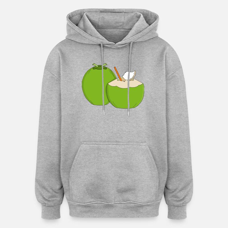 Emerald Coconut Splash - Sweat à capuche oversize unisexe - gris chiné