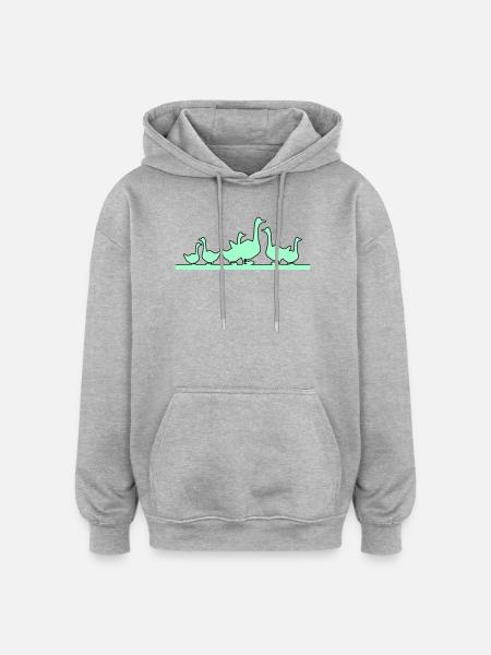 Enten Gänse - Oversized Unisex Hoodie - Grau meliert