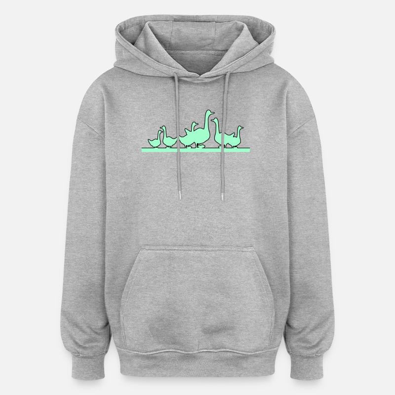 Enten Gänse - Oversized Unisex Hoodie - Grau meliert