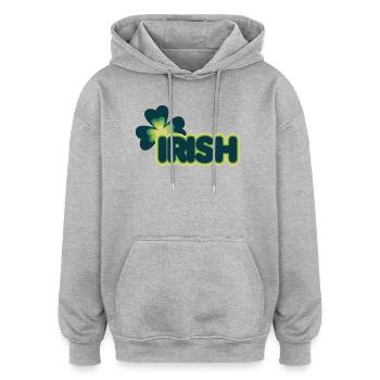 Retro Shamrock Glow - Oversized Unisex Hoodie - Grau meliert - Vorne - Noah (186cm)