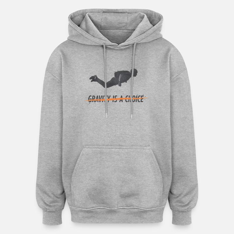 Plongez dans la gravité : un choix - Sweat à capuche oversize unisexe - gris chiné