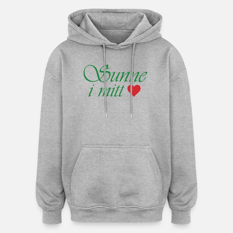 Le soleil dans mon cœur - Sweat à capuche oversize unisexe - gris chiné
