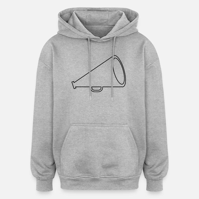 Mégaphone - Sweat à capuche oversize unisexe - gris chiné