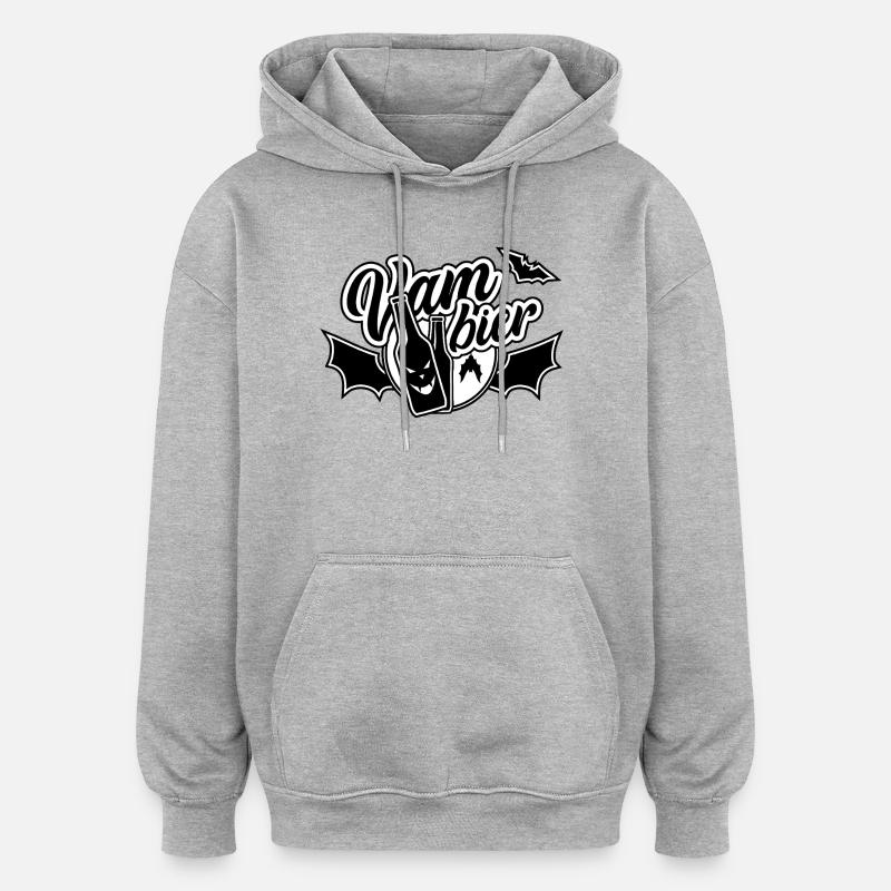 Vam-Bier, Bier, Vampier - Oversized Unisex Hoodie - Grau meliert