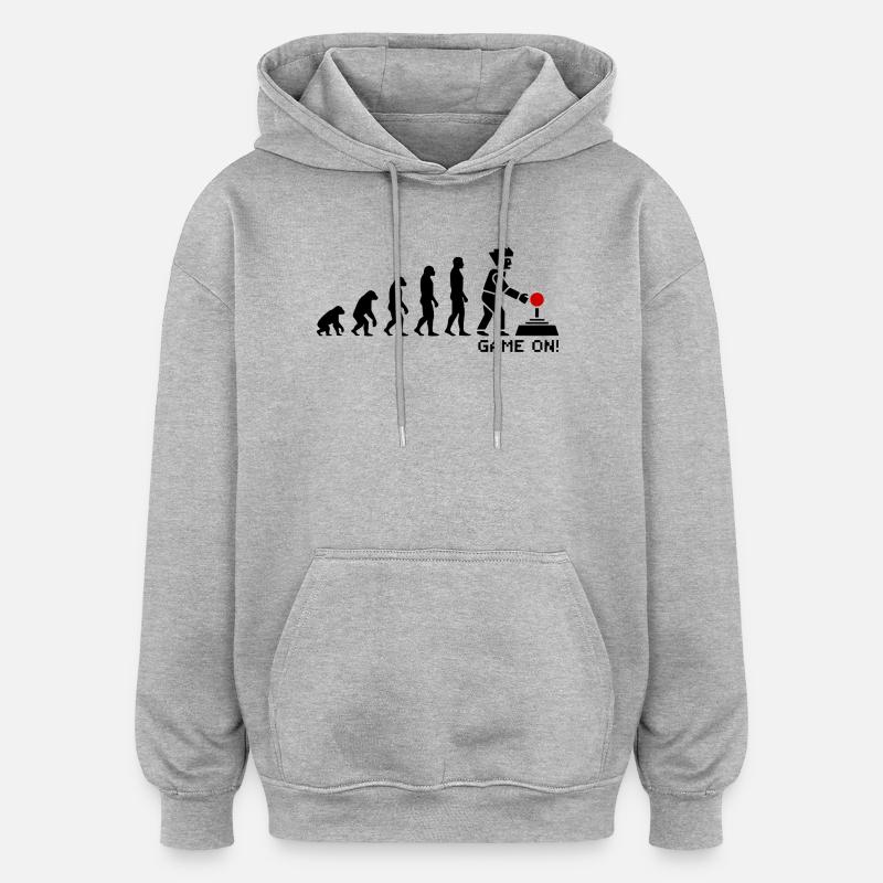 Evolution to Gamer Pixel Look - Oversized Unisex Hoodie - heather grey